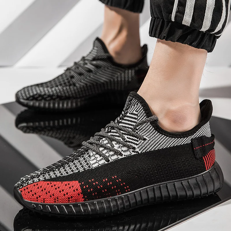 Men Shoes Mesh Sneakers Running Casual Fashion Sport Trainers Reflective Lace Up Breathable Lightweight Zapatillas Hombre | Обувь
