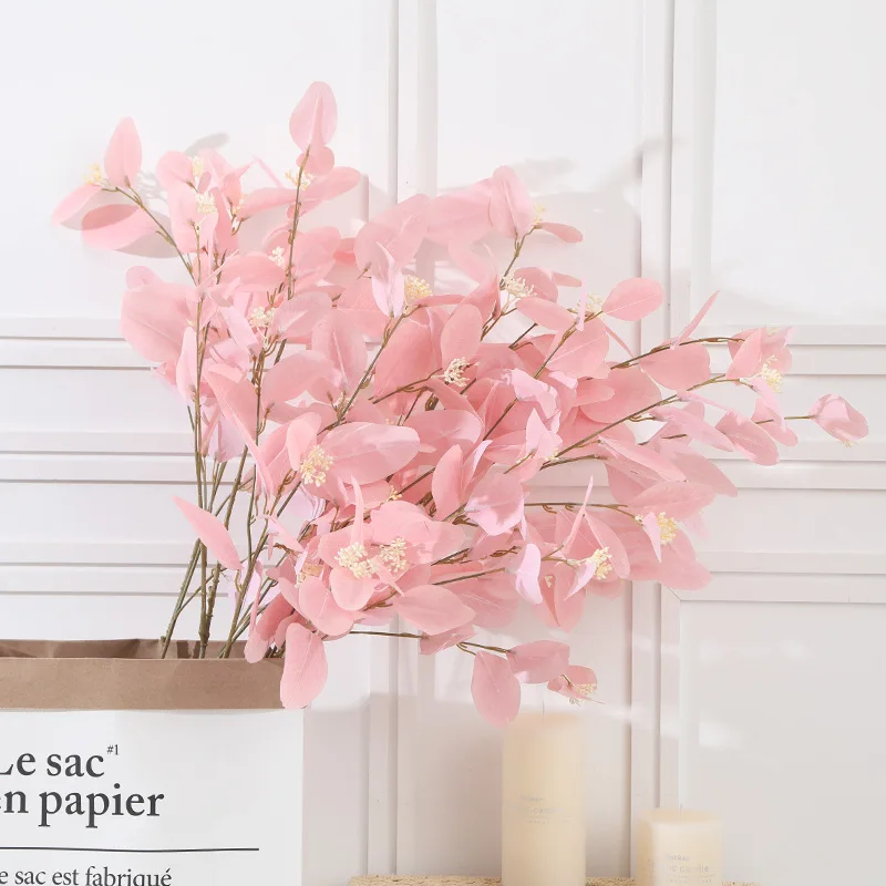 

Simulation Green Plant Big Branches With Fruit Eucalyptus Leaves Photography Props Wedding Home Decoration Simulation Plants 06