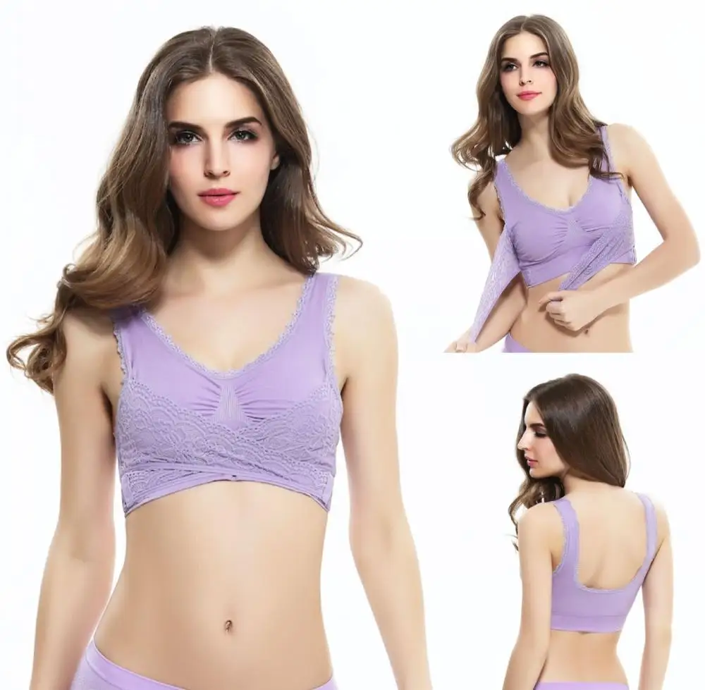 Женский спортивный бюстгальтер для фитнеса и йоги мягкий пуш-ап Кружевной