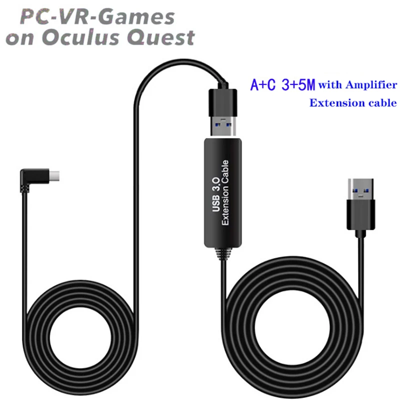 

For Oculus Quest 2 Link Cable Extension USB Data Line Type A to C 8M/26FT USB3.0 Adapter Cable Computers VR Glasses Accessories