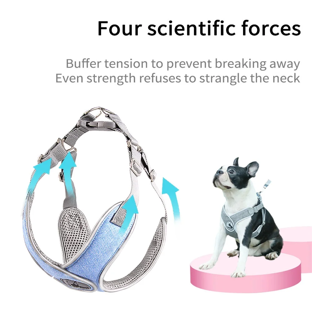 

Pet Products Dog Harness Leash Vest Reflective Breathable Adjustable Strong Harness For Dogs Pet Dog Products Vest For Dogs