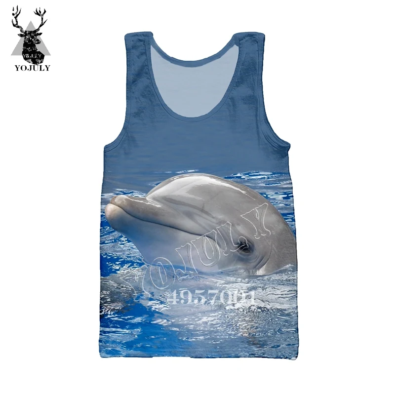 YOJULY Dolphin 3D принт Harajuku майка для мужчин Модный повседневный жилет Летний морской плавание унисекс уличная одежда рубашки без рукавов Ve31 - Цвет: 20