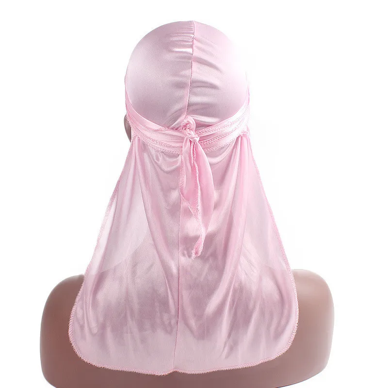 Fashion Silk Sejardin Colorful Military Camouflage Waves Long Tail Caps Bandana Turban Silky Durag Headwraps for Men and Women |