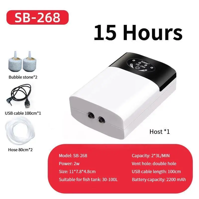 

Кислородный насос двойного назначения практичный USB-зарядка портативный выхлопной воздушный камень ультратихий воздушный компрессор для ...