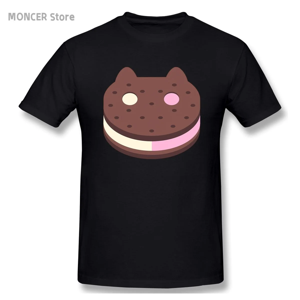 

Graphic Cookie Cat T Shirt Casual Man/women Tee T-Shirt Short Sleeve Cotton Tshirt