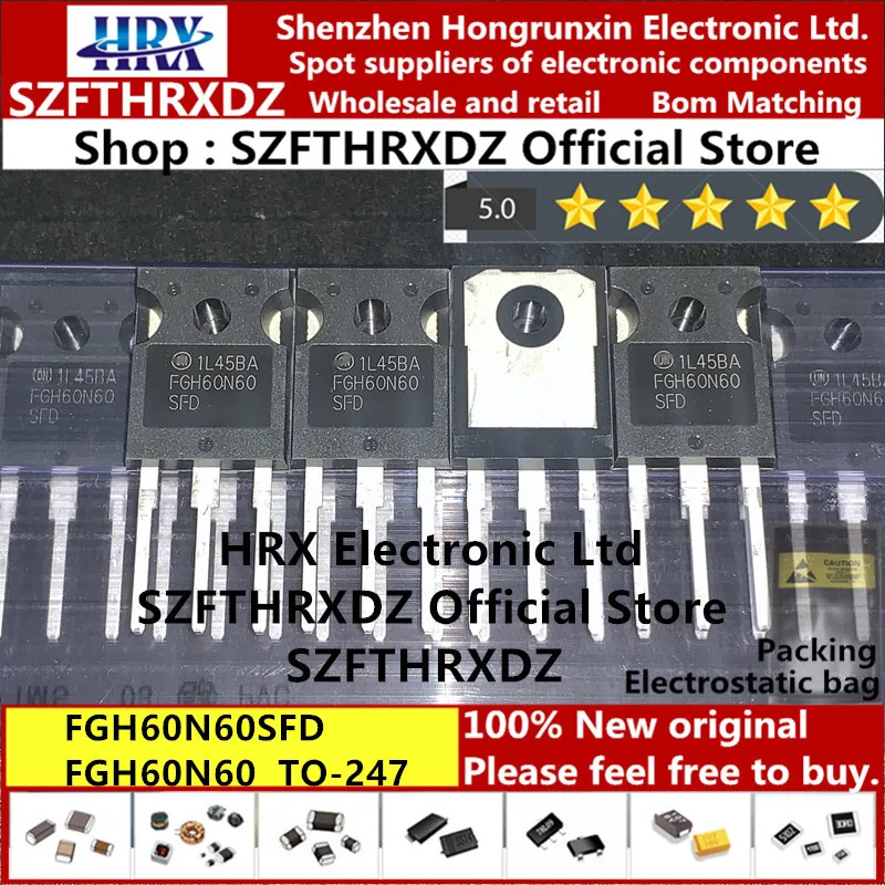 100% Новый оригинальный FGH60N60SFDTU TO 247 FGH60N60SFD TO247 FGH60N60 IGBT транзистор 600V 60A 30 шт/труба (10