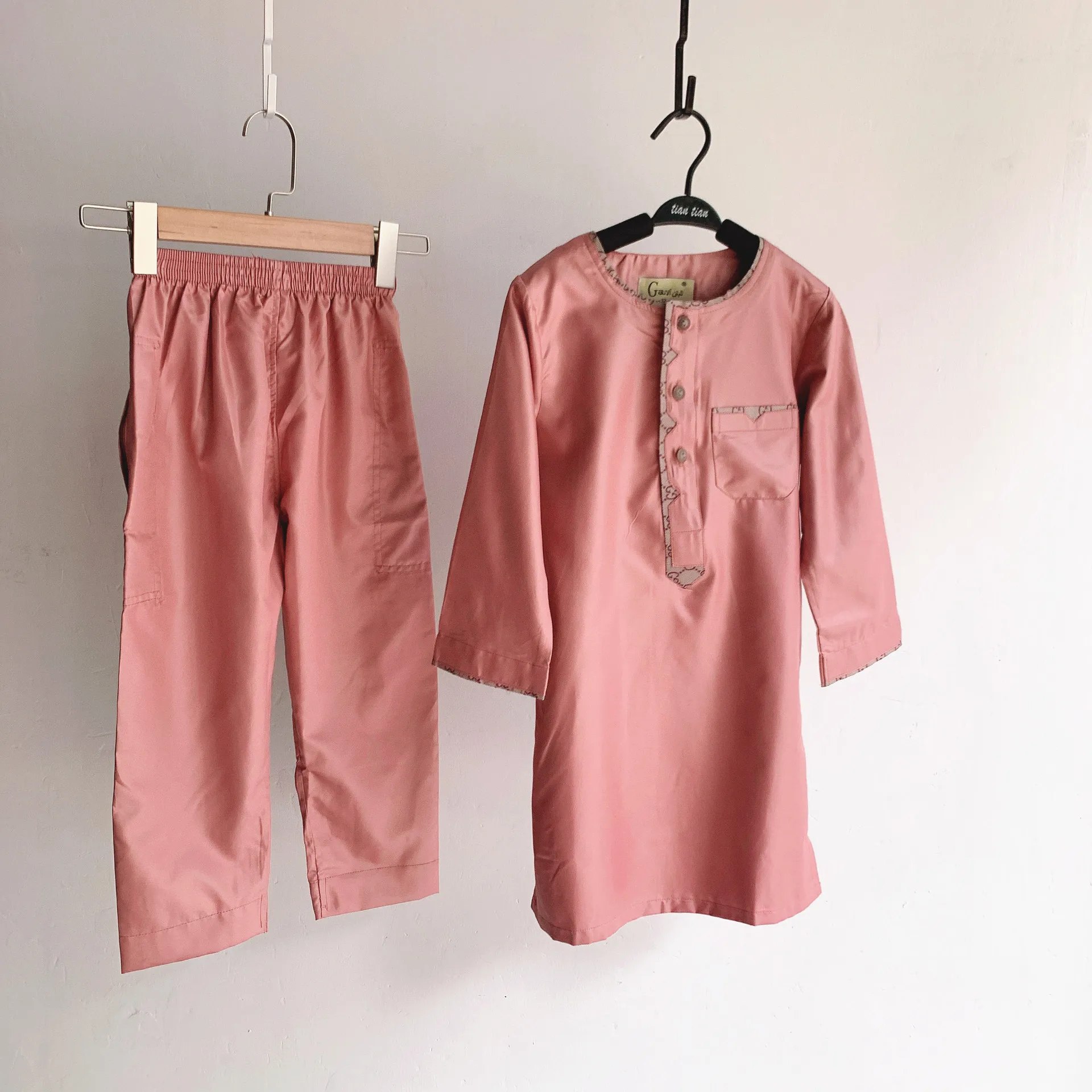 Children'S Muslim Clothing Arabic Clothing Man Muslim Kids Wear With Button Pockets Islamic Arab Kaftan Children'S MuslimLsmn016