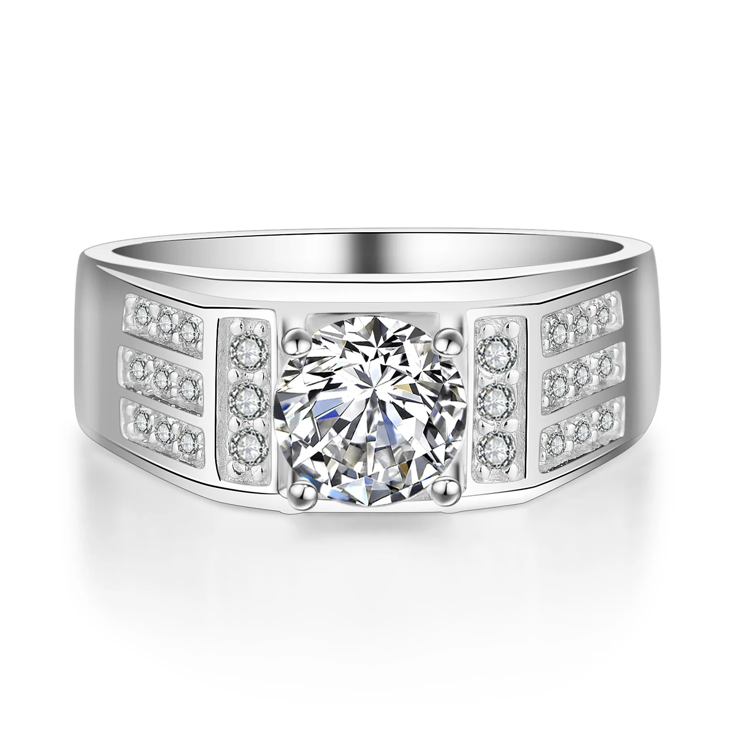 S925 Серебряный VVS1 кольцо с бриллиантом украшения для мужчин Anillos De Wedding Bizuteria белый