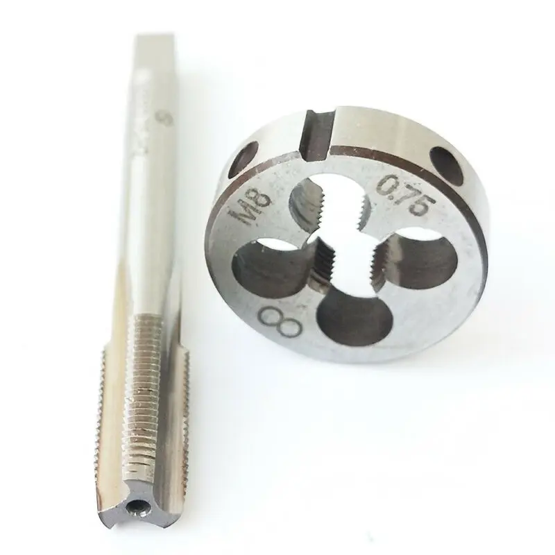 

1x Taps Dies HSS M8 X 0.75mm Tapping&M8 X 0.75mm Metalworking Toolholding Silver