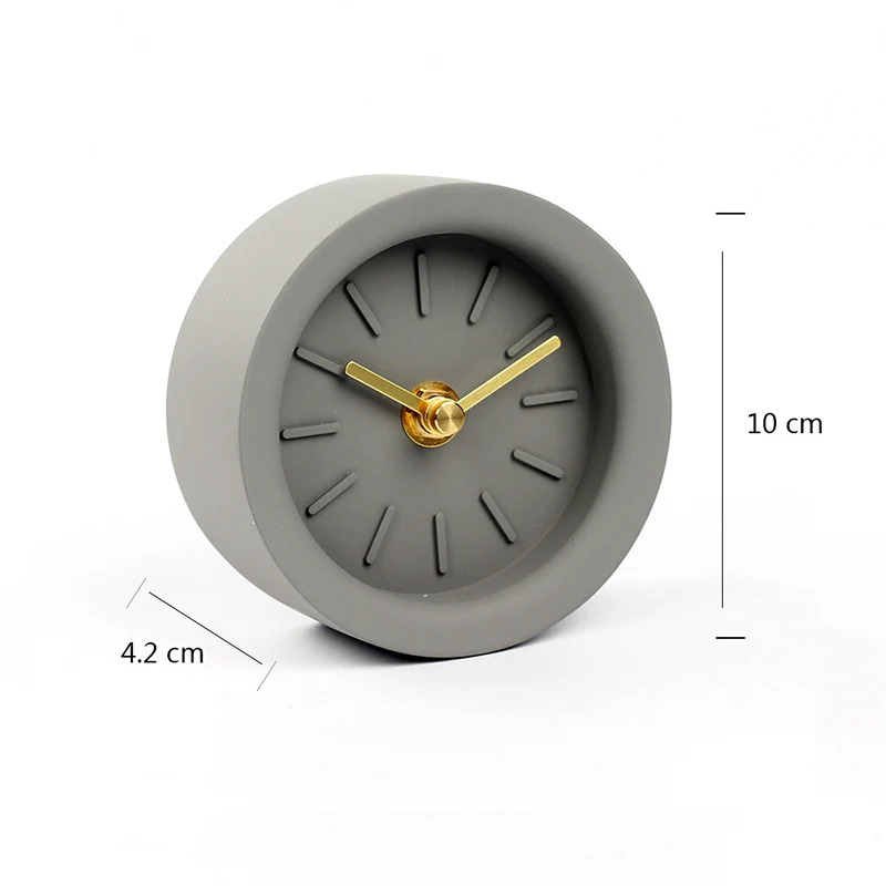 Скандинавский бетонный форма в виде часов Силиконовый цемент будильник ручной