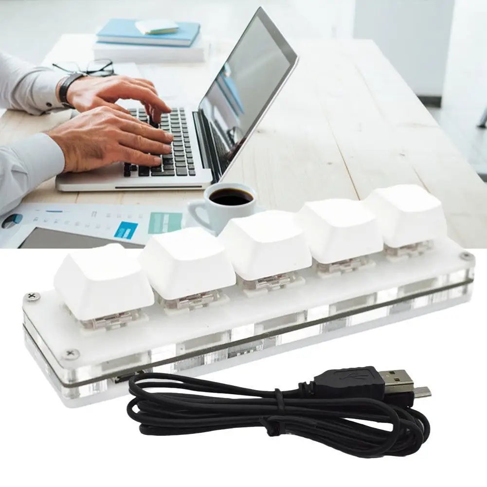 

5 Keys Mini Keypad for Copy and Paste Custom Shortcut Keys One-key Password Mechanical Keyboard