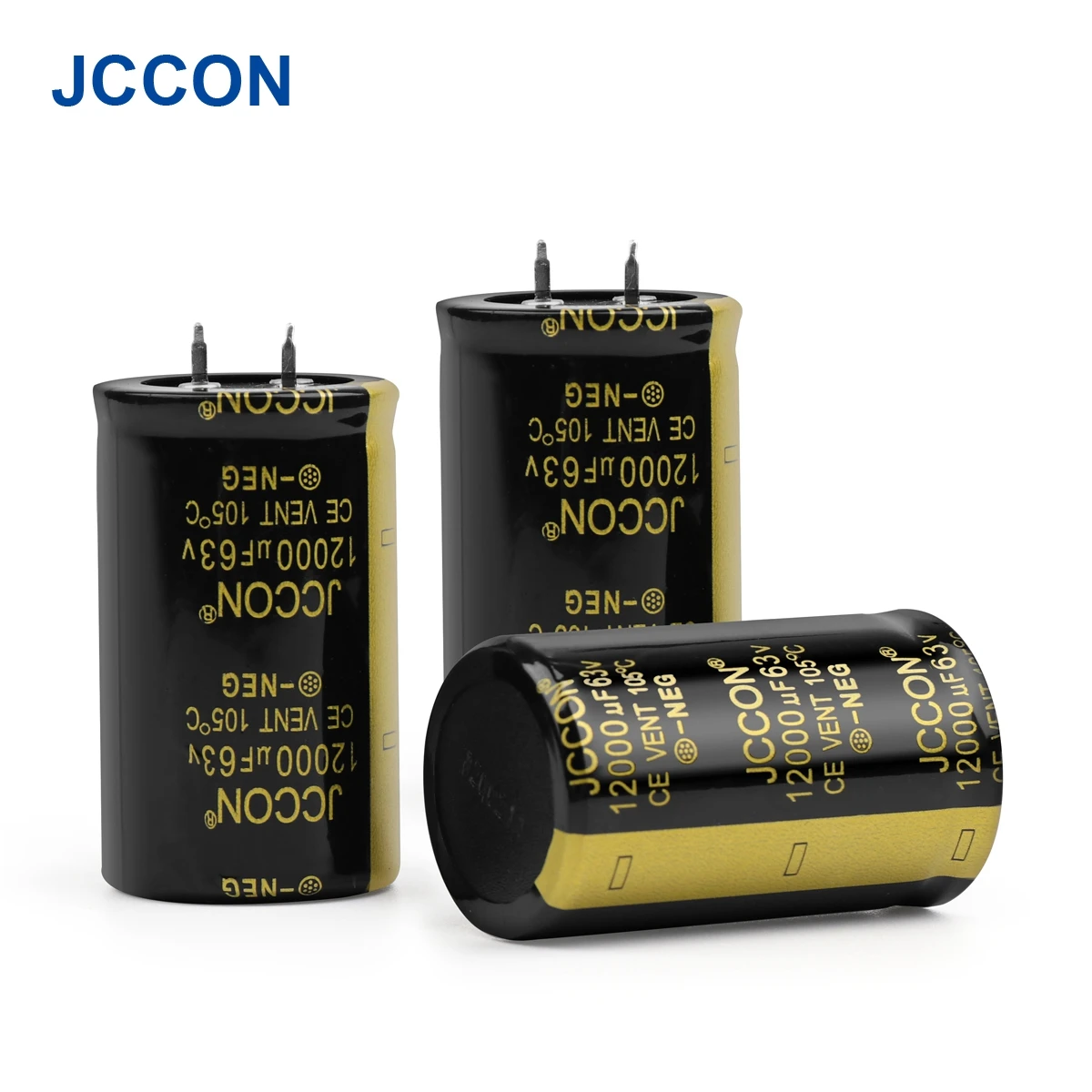 2Pcs JCCON Audio Electrolytic Capacitor 63V 3300UF 4700UF 6800UF 10000UF 12000UF 15000UF 22000UF Low ESR For Hifi Amplifier