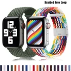 ремешок на Apple Watch band, регулируемый плетеный браслет для iwatch series 7 6 5 4 3 Se, 44 мм 40 мм 42 мм 38 мм