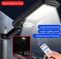 160 cob solar led street lights outdoor security light wall lamp ip55 waterproof pir motion sensor smart remote control lamp