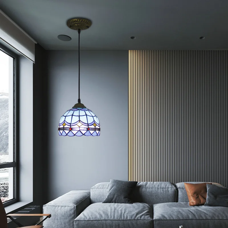 Artpad-lámpara colgante de cristal colorido turco para cocina, dormitorio, Bar, pasillo, balcón, Bombilla Base E27, iluminación para el hogar