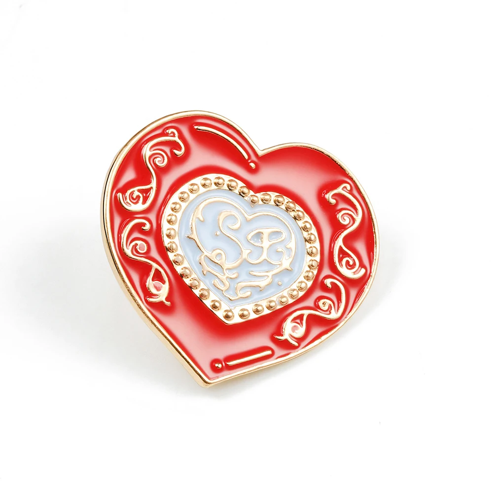 Эмалированная булавка в форме красного сердца свадебная брошь подружки невесты