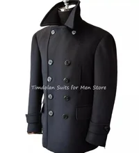 1 pçs gola subida jaqueta preta ternos masculinos inverno 30% 50% blazer de lã sob medida festa usar apenas um casaco roupas masculinas (1)