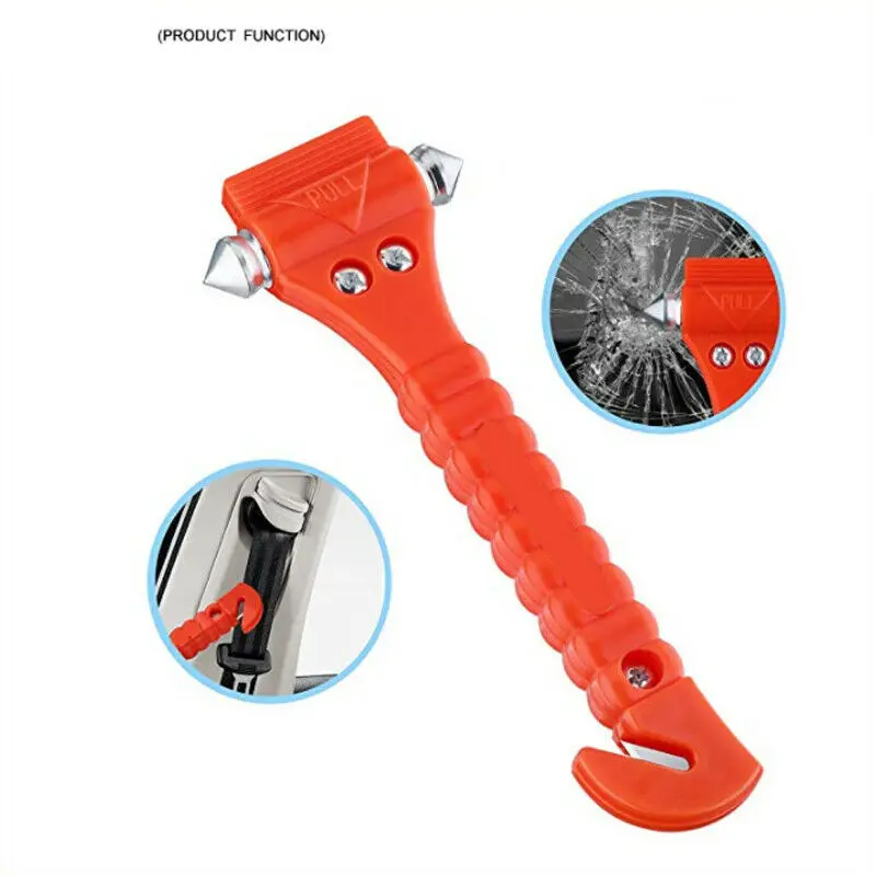

1Pc Universal High Quality Car Safety Escape Glass Window Breaker Emergency Hammer Seat Belt Cutter Safety Hammer Orange Color