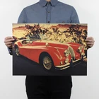 AIMEER классический ретро красный кабриолет винтажный автомобиль суперкар винтажный крафт-бумажный плакат для Кафе Декор Картина наклейки на стену 51x36 см