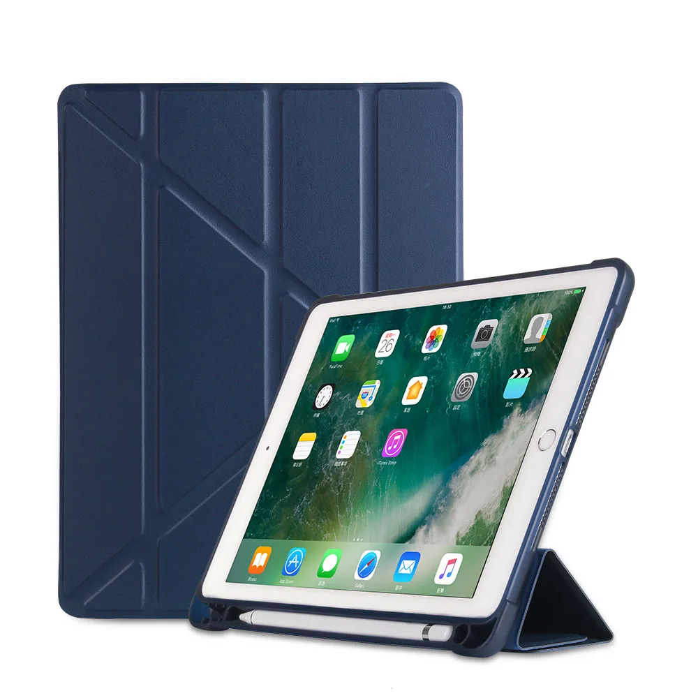 Dark Blue Для ipad Air 1 2 Чехол кожаный для ipad 5 6 Pro 9,7 чехол умный чехол для ipad 6го поколения Чехол с карандашом - Цвет: Dark Blue