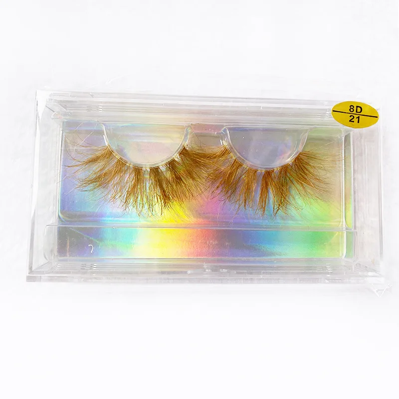 

halloween colored rainbow real mink eyelash lashes wholesale 25mm long strip eye lashes bulk cosplay party makeup lash