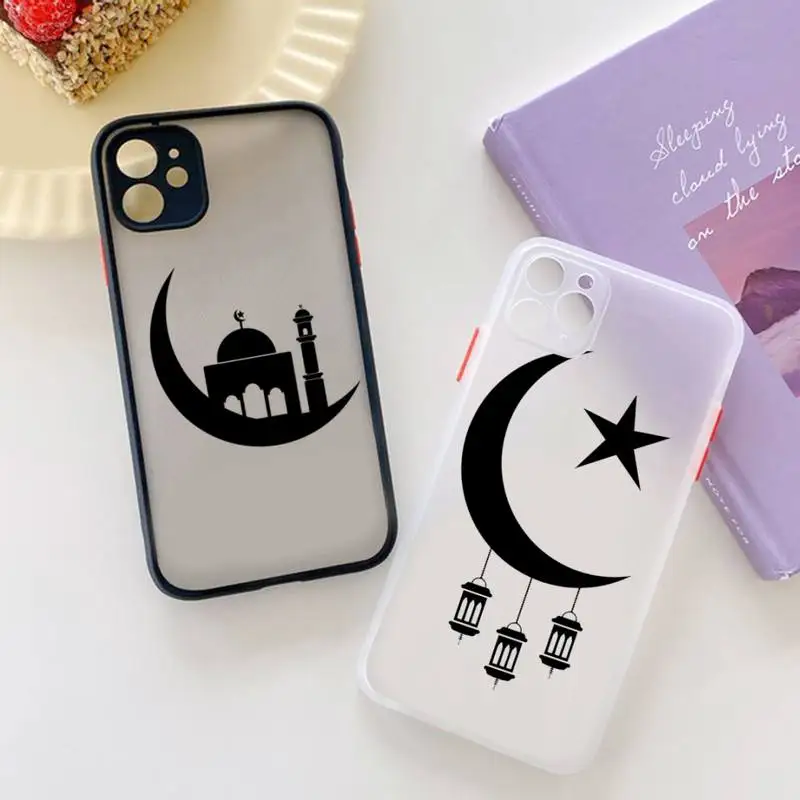 

Muslim mosque Moon Phone Case matte transparent For iphone 7 8 11 12 13 plus mini x xs xr pro max cover