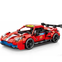 speed champions 488 gte moc sports racing pull back rally racers car building blocks vehicle bricks classic model toys for kids