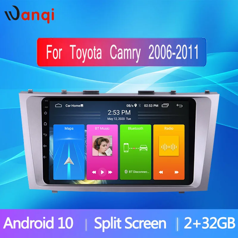 Wanqi HD сенсорный экран автомобильное радио для Toyota Camry 2006 2011 9 дюймов Android 10 0 Navi IPS 2.5D