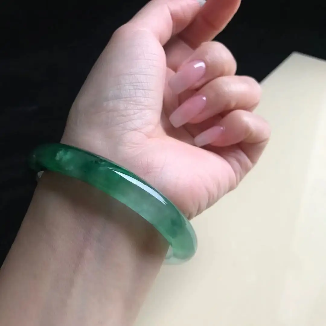 

Burma 100%Genuine High-end Jadeite Bracelet Jewelry Jade Bangles For Women 59mm (With Certificate)