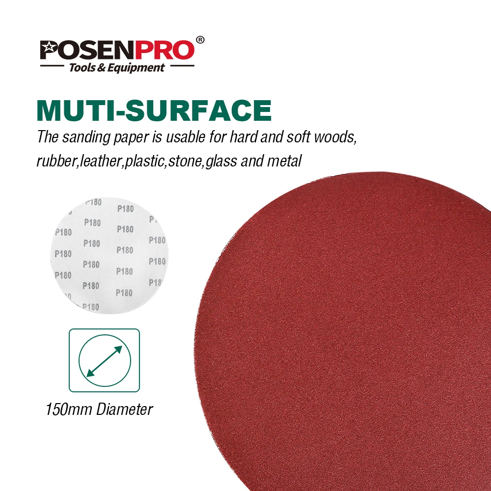 POSENPRO 150 мм 6 дюймов полировальный шлифовальный диск наждачная бумага Ассорти