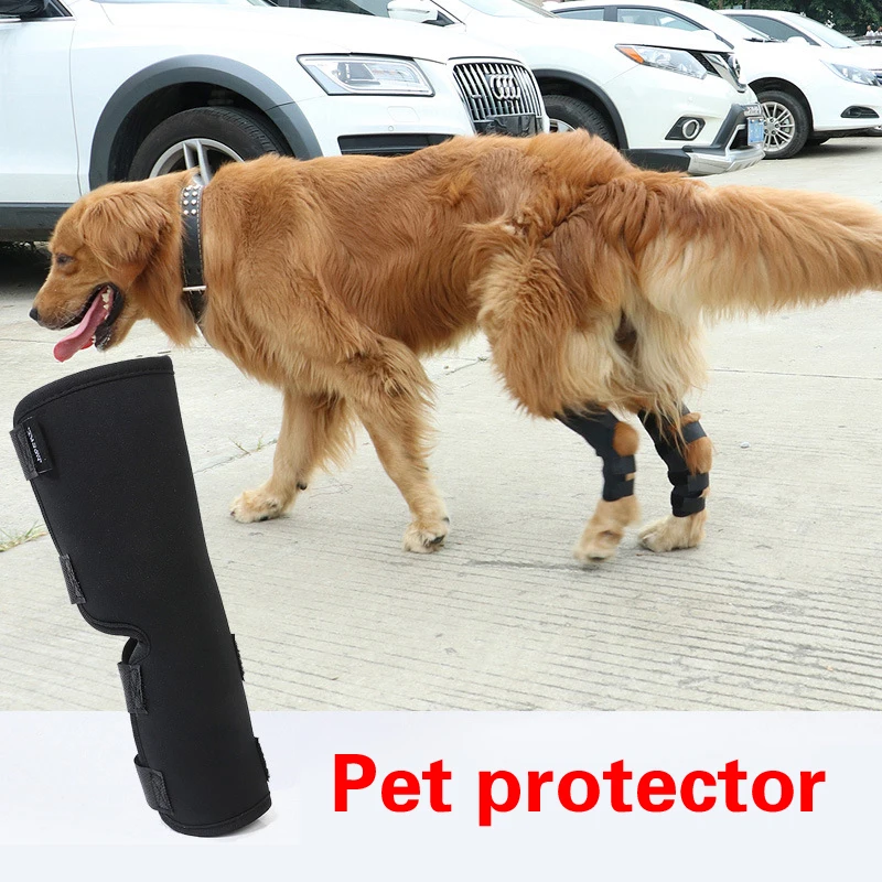 

2Pcs Pet Knee Pads Dog Support Brace for Hind Leg Hock Joint Wrap Breathable Injury Recover Legs Dog Protector Support