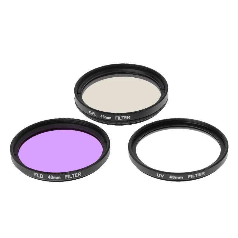 

Camera Accessories 43mm UV / FLD / CPL Multi-Coated Glass Filter Lens + Case Set G2AC