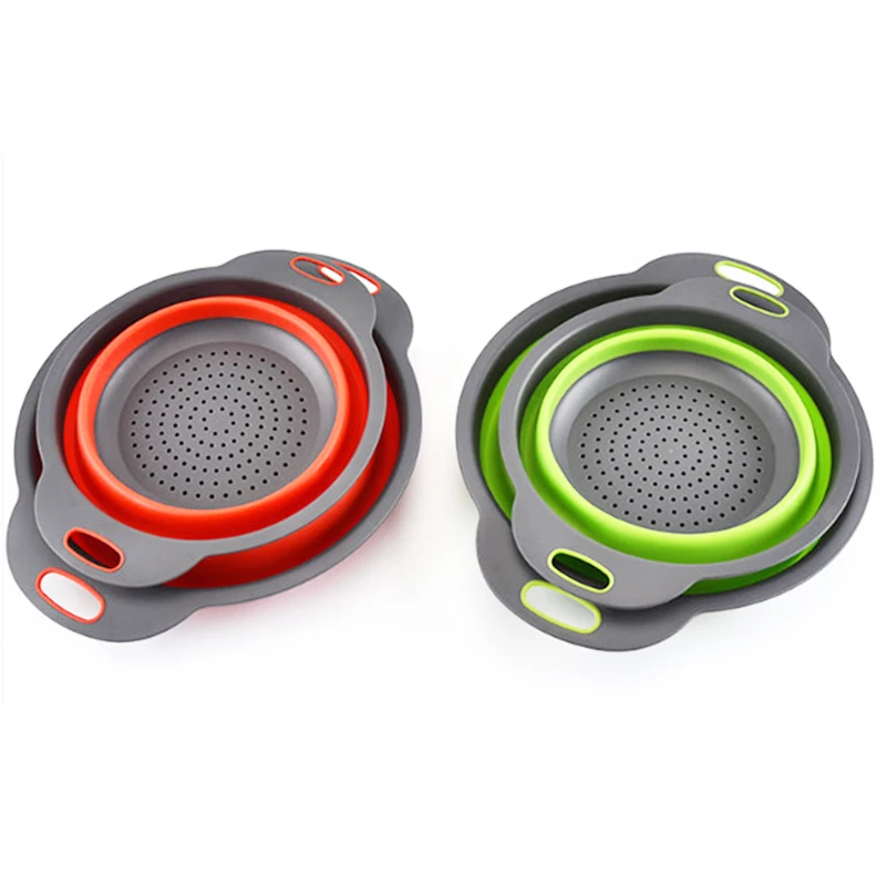 

1 чехол из поликарбоната и силикона складной фруктов сливная корзина 5 цветов Творческий выдвижной силиконовые фрукты дуршлаг для овощей Ку...