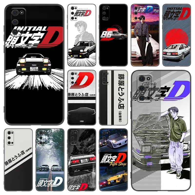 Чехол для телефона Initial D AE86 Samsung Galaxy S22 Pro S21 S20 Ultra FE S10 Lite S9 S8 Plus S10E 5G мягкий черный