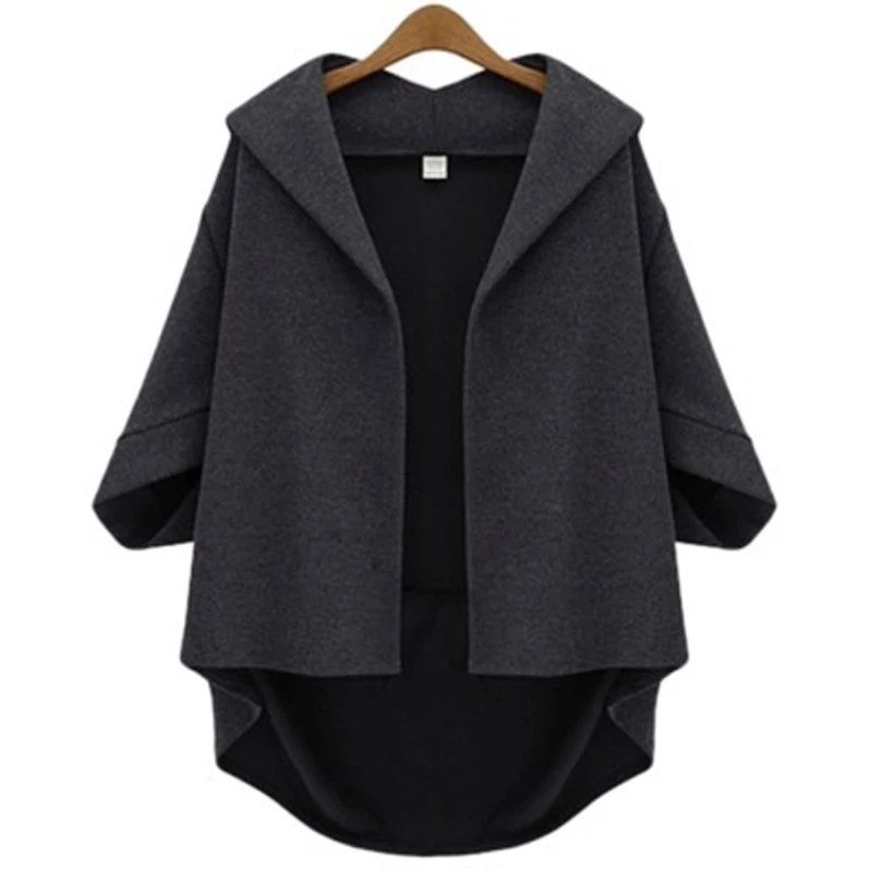

Oversized Coat Cardigan Female Clothes Solid Color Batwing Sleeve Long Office Leisure Women Winter Jacket Large Size 2020 Autumn