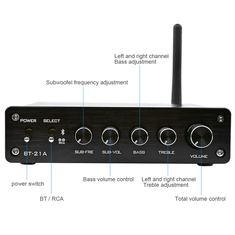 Tpa3116 сабвуфер Bluetooth усилитель Hifi Tpa3116D2 2 1 канальный цифровой o усилители 50 Вт x + 100