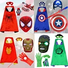 Аниме Marvel Человек-паук Халк железные фигурки Косплей светящаяся маска перчатка пусковое устройство браслет ремень детские подарки на день рождения Хэллоуин