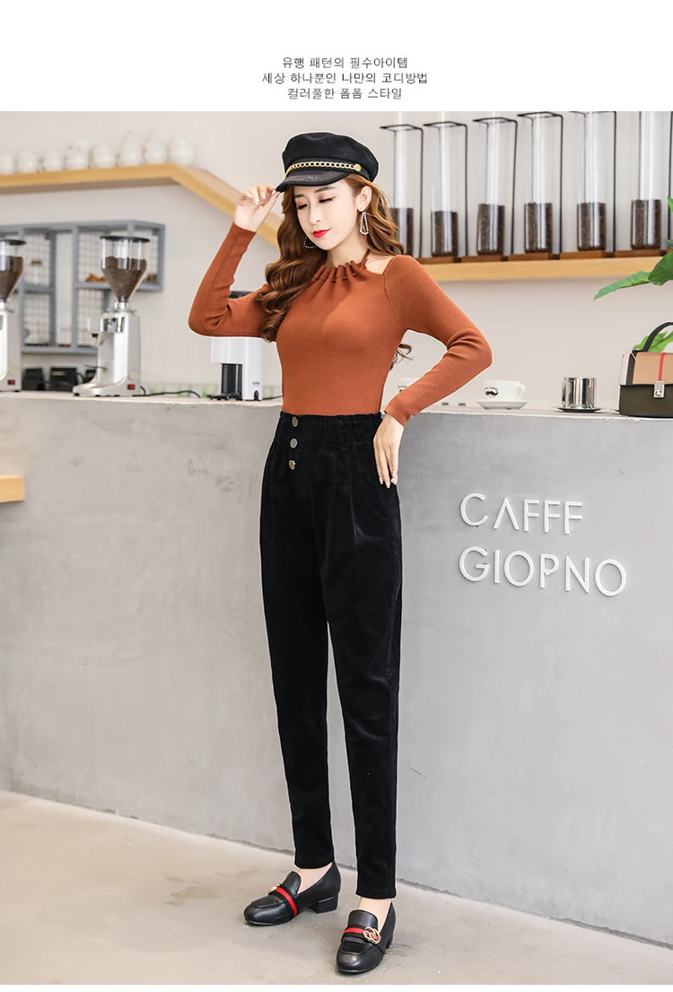 Women Corduroy Pants Vintage Casual Warm Woman Corduroy Trousers Loose Harem Pant S-5XLPlus Size Autumn Winter New Fashion