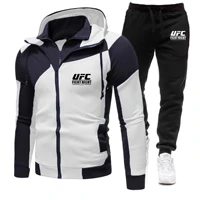 2021 new fashion sportswear zipper hoodie casual sports mens mma hooded sportswear mens 2 piece sweatshirt sweatpants