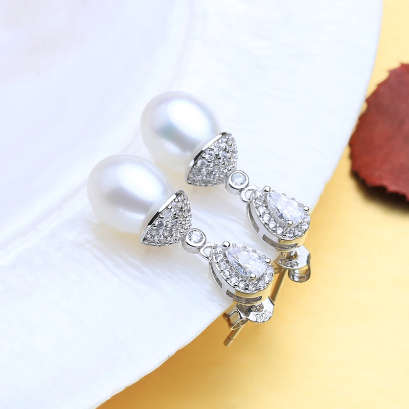 Ожерелье и подвеска из натурального пресноводного жемчуга 925 висячие серьги