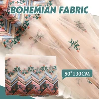 50x130cm bohemia lace mesh fabric diy embroidery cloth for garments headdress wedding dress decor sewing handmade supplies