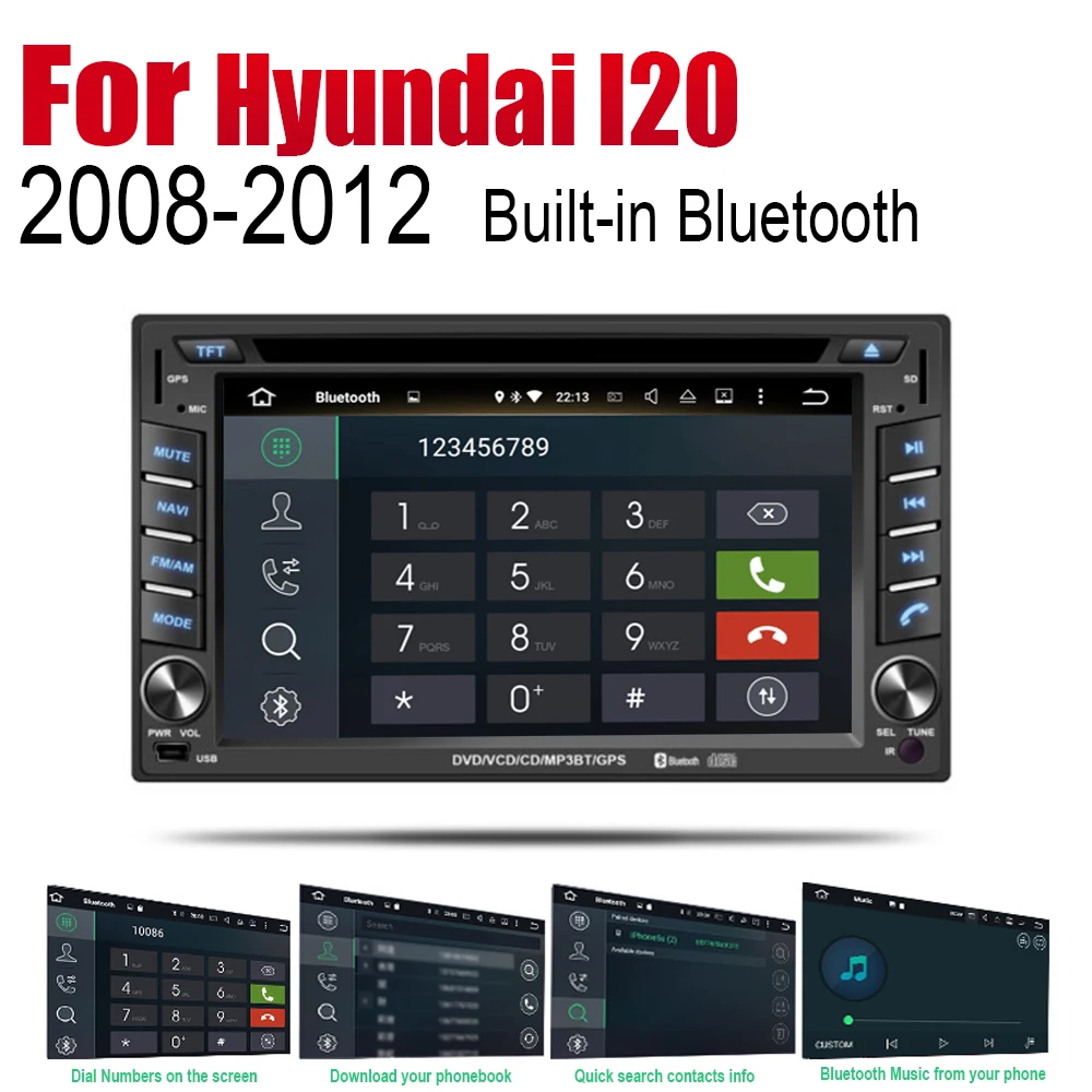 Автомобильный радиоприемник ZaiXi Android стерео DVD GPS навигация для Hyundai I20 2008 ~ 2012 Bt Wi Fi