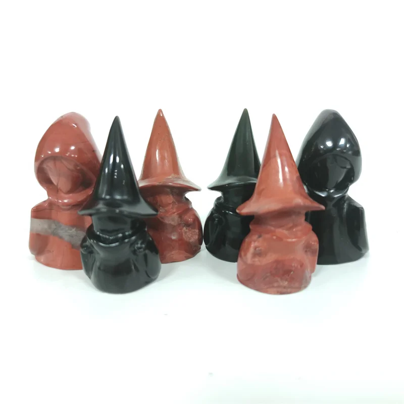 

Лидер продаж, красивая Статуэтка из натурального драгоценного камня ручной работы Wicca, Хрустальный волшебник для украшения на Хэллоуин