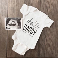 hello daddy i cant wait to meet you mommy pregnancy announce baby bodysuit best gift for daddy newborn cotton romper