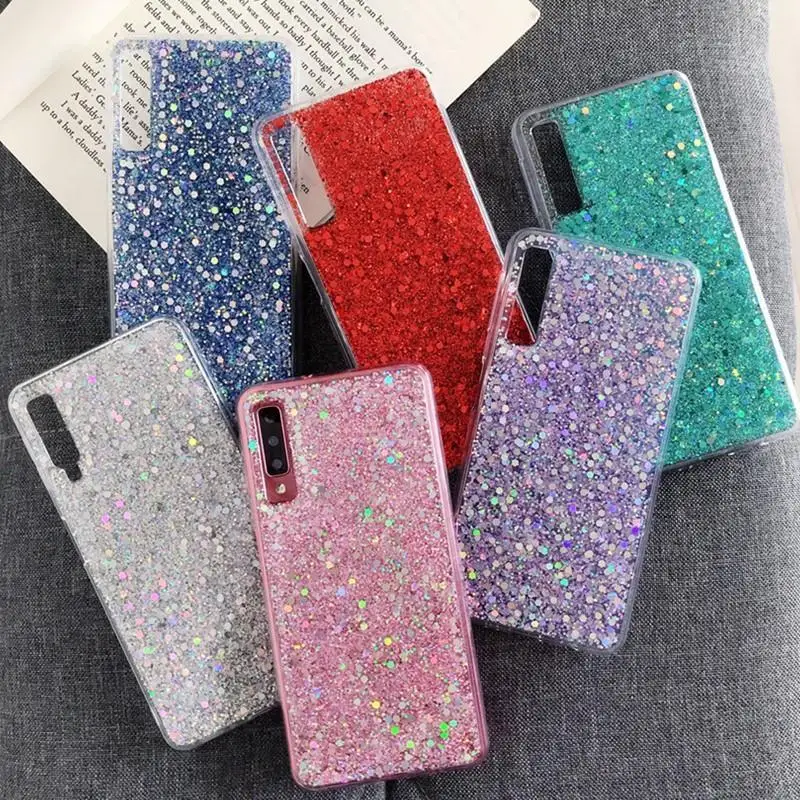 

Soft Silicone Shiny Glitter Crystal Sequins Phone Case For Samsung Galaxy J3 J5 J7 Prime A3 A5 A7 2017 J4 J6 A6 A8 Plus A9 2018