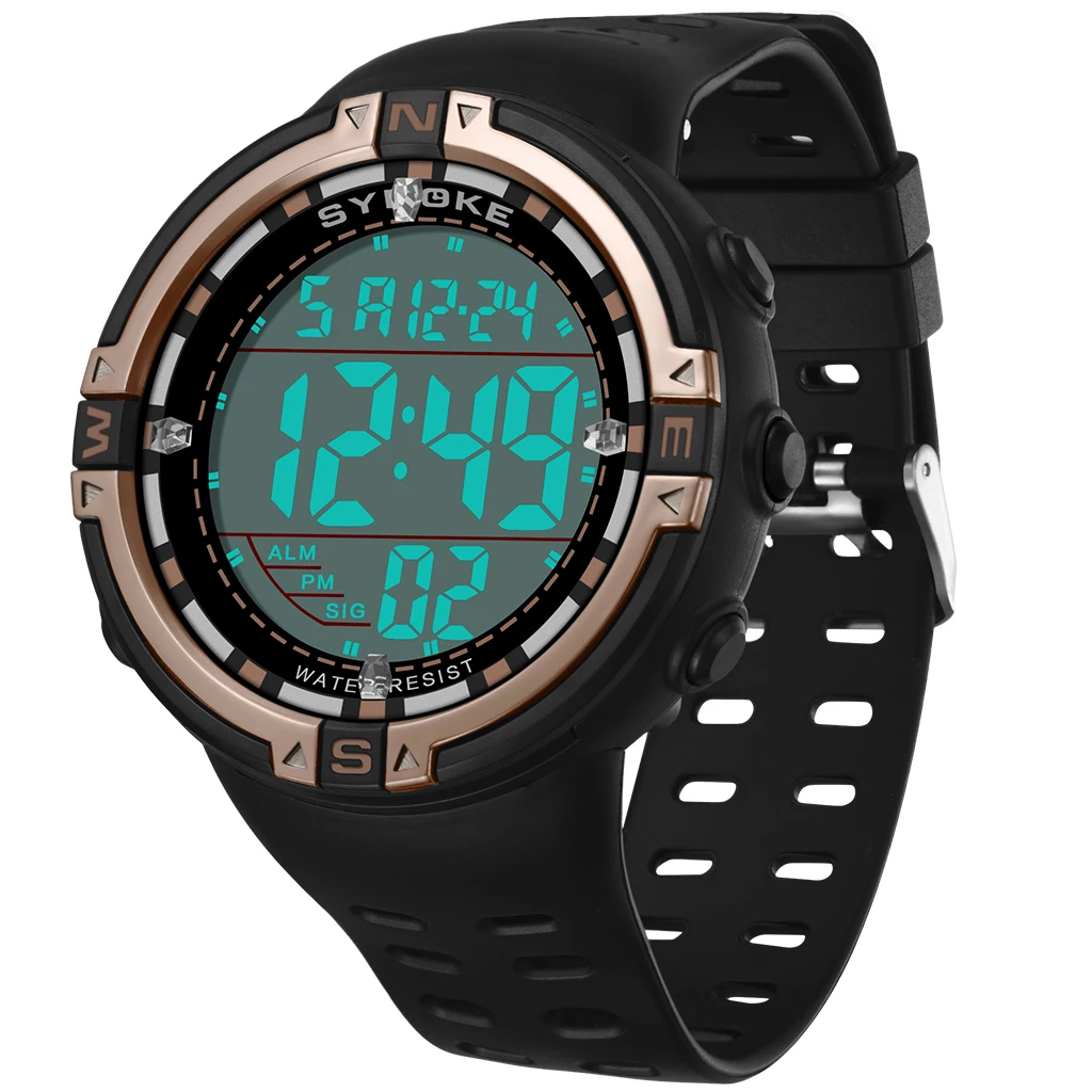 Часы наручные SYNOKE Мужские Цифровые спортивные светящиеся водонепроницаемые