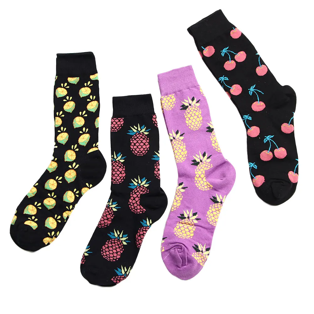Модные дышащие носки с фруктовым принтом животными весна лето хлопковые