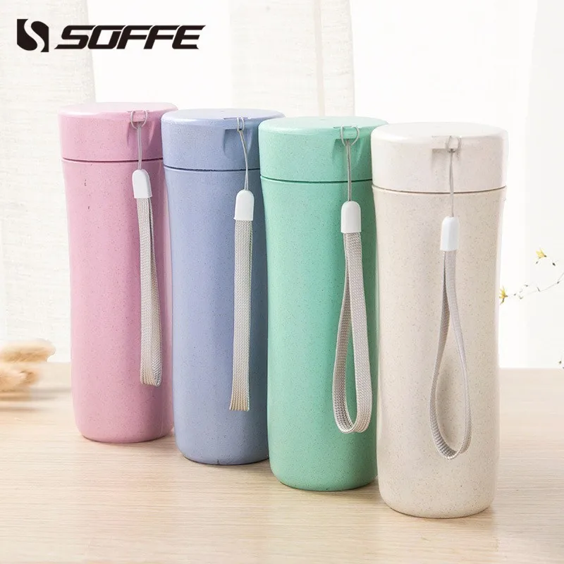 Soffe короткая пшеничная соломинка без бисфенола А бутылка для воды 450 мл детей