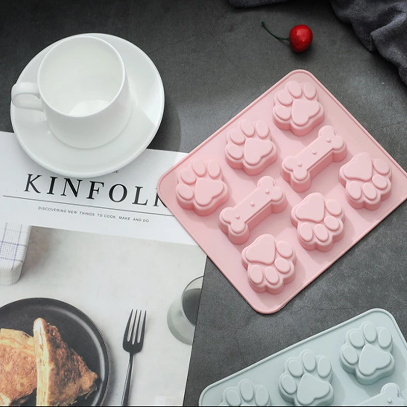 

1PC cat's paw bone resin mold cake chocolate silicone mold microwave oven baking ice tray mold pudding jelly mold Y45