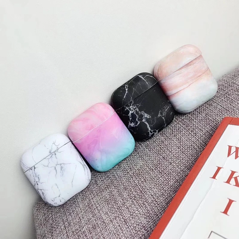 Роскошный милый Матовый Жесткий чехол с гранитным мрамором для беспроводных